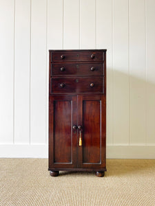 An Antique English Mahogany Music Stand or Cabinet