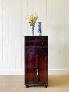 An Antique English Mahogany Music Stand or Cabinet
