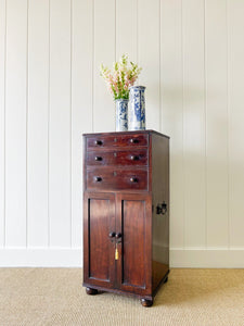 An Antique English Mahogany Music Stand or Cabinet