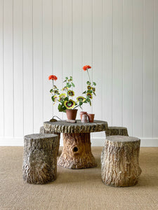 A Delightful Faux Bois  Garden Table and 4 Stools