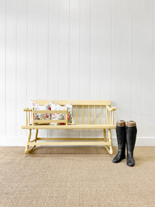 A 19th Century Rocking Bench in a Happy Yellow Paint
