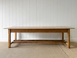 An English 9ft  Early 19th Century Country Pine Farmhouse Dining Harvest Table