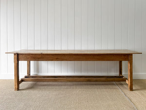 An English 9ft  Early 19th Century Country Pine Farmhouse Dining Harvest Table