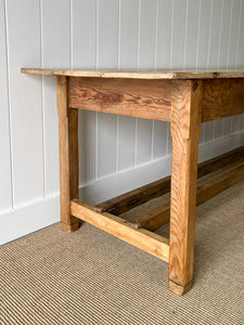 An English 9ft  Early 19th Century Country Pine Farmhouse Dining Harvest Table