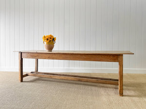 An English 9ft  Early 19th Century Country Pine Farmhouse Dining Harvest Table