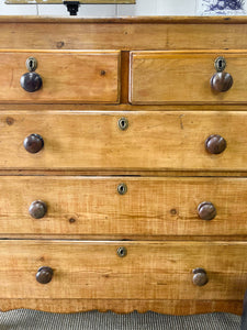A Large English Georgian Pine Chest of Drawers Dresser c1800