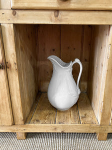 A Rustic Pine Welsh Dresser or Cupboard c1890 With Dog Kennel Center