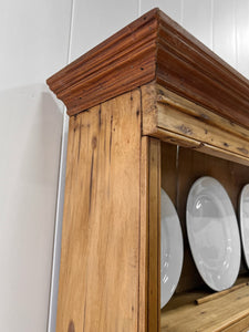 A Rustic Pine Welsh Dresser or Cupboard c1890 With Dog Kennel Center