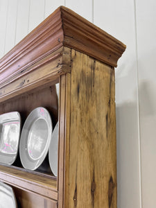 A Rustic Pine Welsh Dresser or Cupboard c1890 With Dog Kennel Center