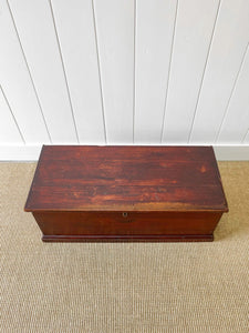 An English Pine Blanket Box or Small Low Coffee Table With Iron Handles c1850