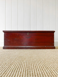 An English Pine Blanket Box or Small Low Coffee Table With Iron Handles c1850
