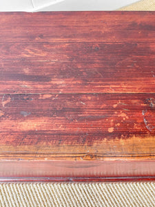An English Pine Blanket Box or Small Low Coffee Table With Iron Handles c1850