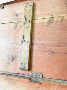 An English Pine Blanket Box or Small Low Coffee Table With Iron Handles c1850