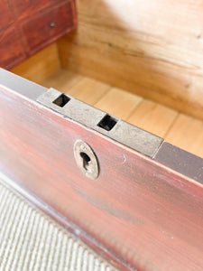 An English Pine Blanket Box or Small Low Coffee Table With Iron Handles c1850