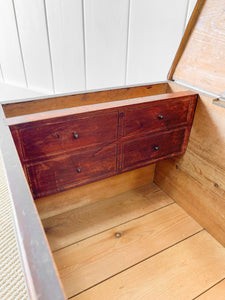 An English Pine Blanket Box or Small Low Coffee Table With Iron Handles c1850