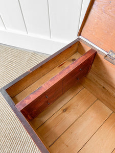 An English Pine Blanket Box or Small Low Coffee Table With Iron Handles c1850