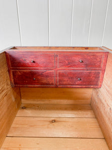 An English Pine Blanket Box or Small Low Coffee Table With Iron Handles c1850