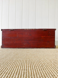 An English Pine Blanket Box or Small Low Coffee Table With Iron Handles c1850