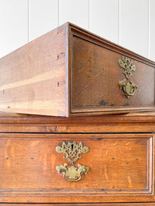 An Early 19th Century English Country Oak Chest of Drawers Dresser