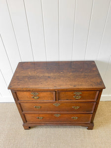 An Early 19th Century English Country Oak Chest of Drawers Dresser