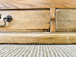 An English Pine Mule Chest Trunk or Blanket Box c1850