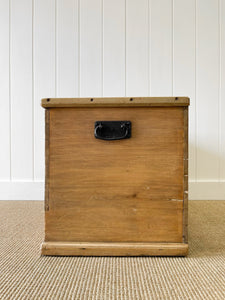An English Pine Mule Chest Trunk or Blanket Box c1850