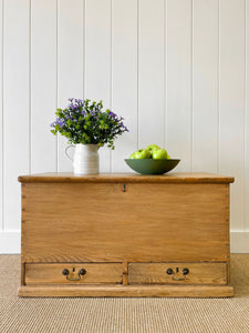 An English Pine Mule Chest Trunk or Blanket Box c1850