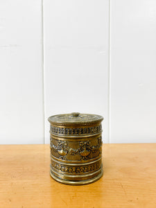 Victorian Embossed Brass String Box c1890