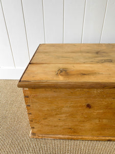 An Large English Pine Blanket Box or Coffee Table With Iron Handles c1850