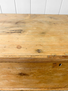 An Large English Pine Blanket Box or Coffee Table With Iron Handles c1850