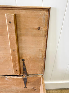 An Large English Pine Blanket Box or Coffee Table With Iron Handles c1850