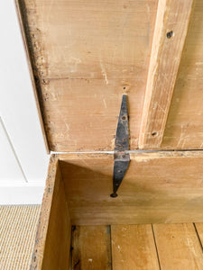 An Large English Pine Blanket Box or Coffee Table With Iron Handles c1850