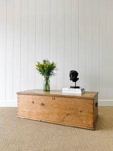 An Large English Pine Blanket Box or Coffee Table With Iron Handles c1850