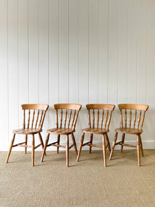A Vintage Set of 4 Spindle Back Chairs