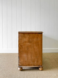 A Rustic English Pine Sideboard or Desk c1890 with Knobs