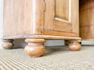 A Rustic English Pine Sideboard or Desk c1890 with Knobs