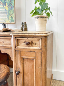 A Rustic English Pine Sideboard or Desk c1890 with Knobs