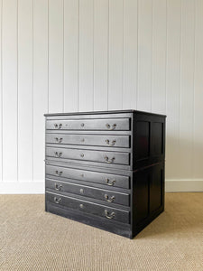 A Large English Ebonized Architects Chest of Drawers Dresser c1900