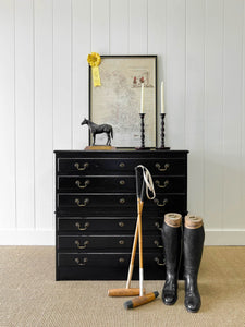 A Large English Ebonized Architects Chest of Drawers Dresser c1900