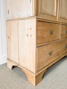 A Large 19th Century English Pine Linen Press Cupboard