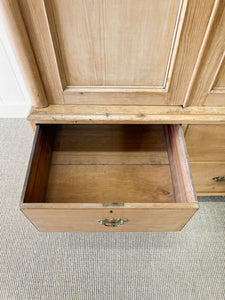 A Large 19th Century English Pine Linen Press Cupboard