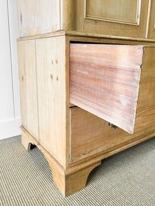 A Large 19th Century English Pine Linen Press Cupboard