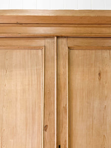A Large 19th Century English Pine Linen Press Cupboard