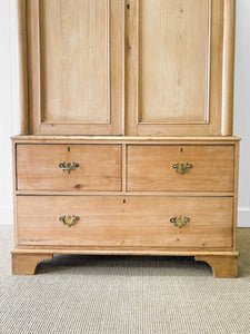 A Large 19th Century English Pine Linen Press Cupboard