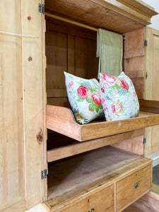 A Large 19th Century English Pine Linen Press Cupboard