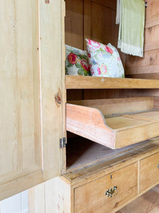 A Large 19th Century English Pine Linen Press Cupboard