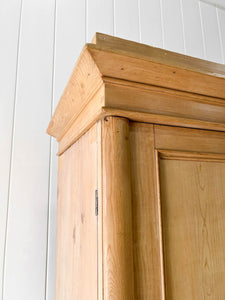 A Large 19th Century English Pine Linen Press Cupboard