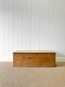 An Large English Pine Blanket Box or Coffee Table With Iron Handles c1850