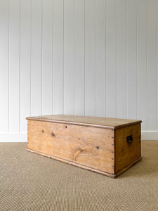An Large English Pine Blanket Box or Coffee Table With Iron Handles c1850