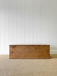 An Large English Pine Blanket Box or Coffee Table With Iron Handles c1850